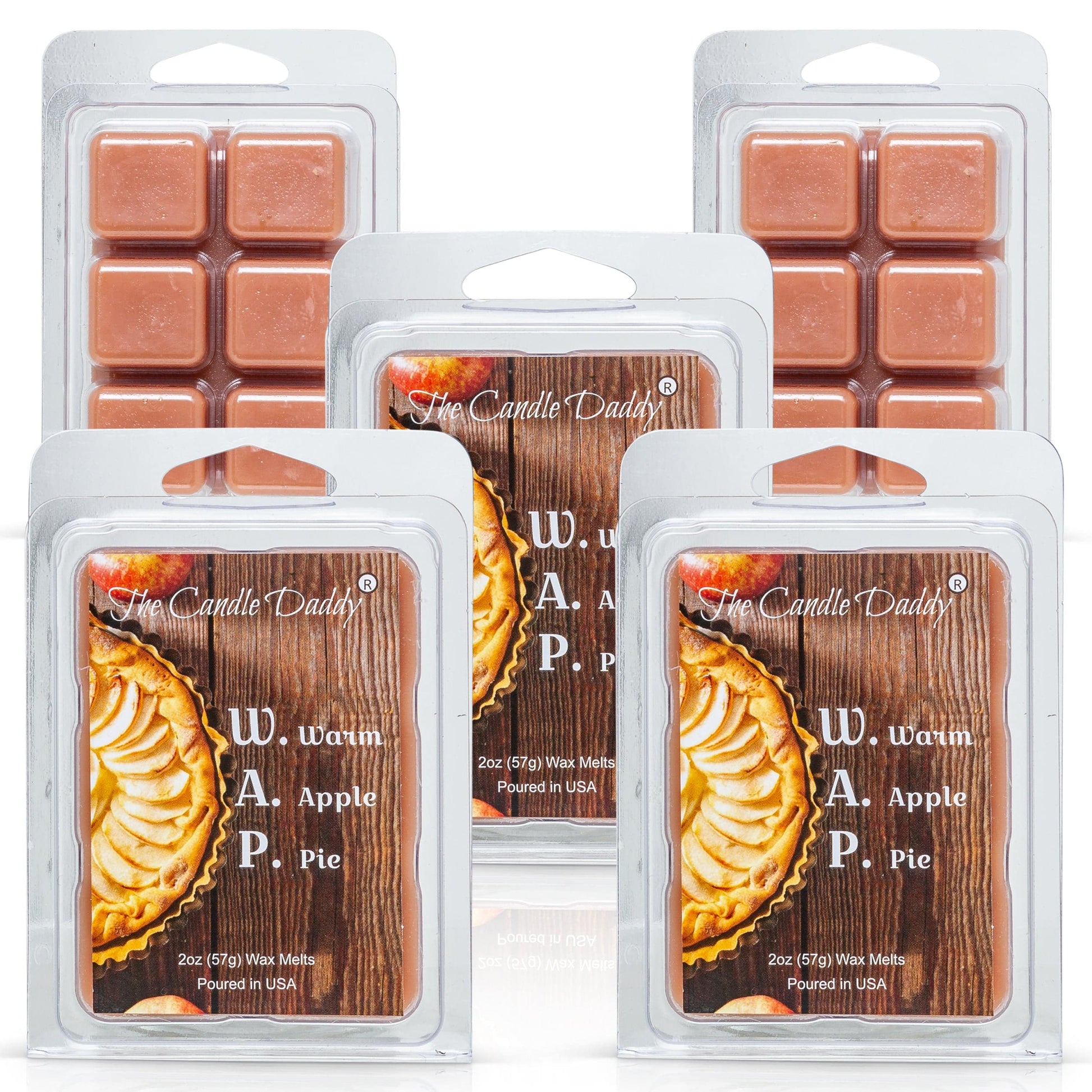 W.A.P.  - Warm Apple Pie Scented Melt- Maximum Scent Wax Cubes/Melts- 1 Pack -2 Ounces- 6 Cubes WAP - The Candle Daddy