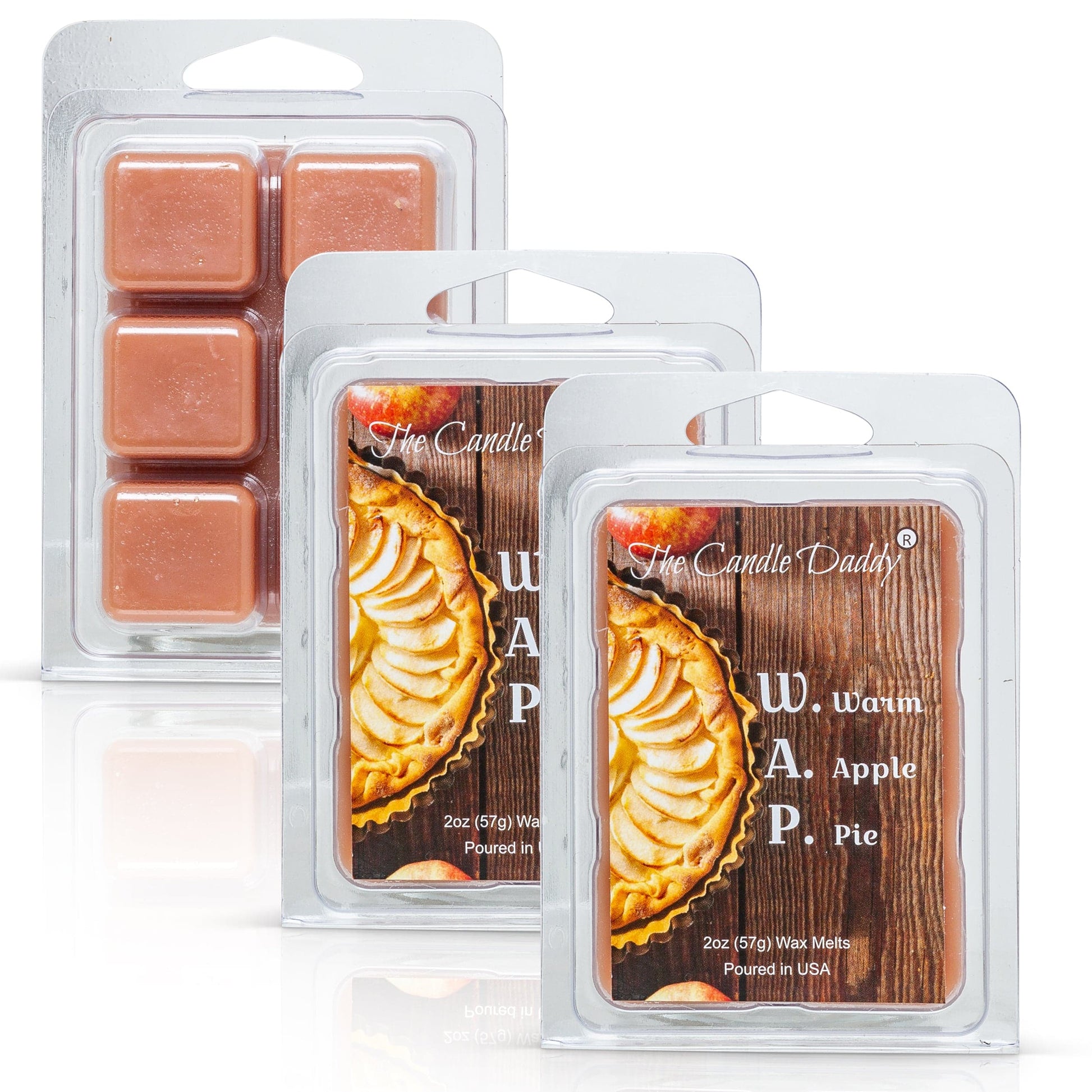 W.A.P.  - Warm Apple Pie Scented Melt- Maximum Scent Wax Cubes/Melts- 1 Pack -2 Ounces- 6 Cubes WAP - The Candle Daddy