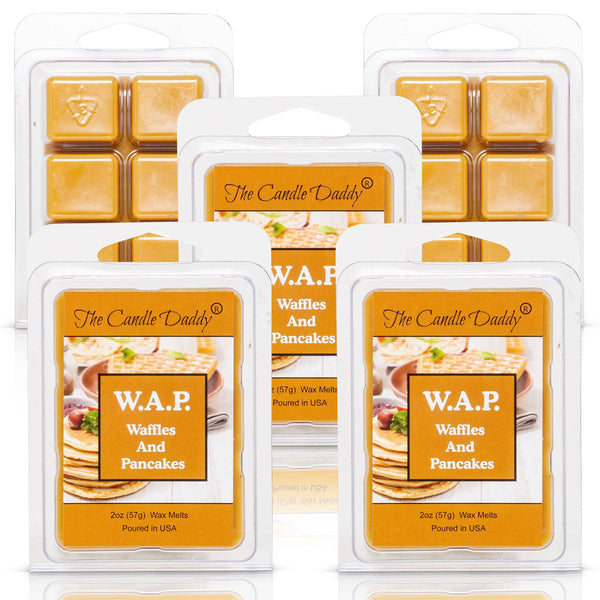 5 Pack - W.A.P. - Waffles and Pancakes - Waffles and Pancakes with Syrup and Butter Scented Melt - Maximum Scent Wax Cubes/Melts - 2 Ounces x 5 Packs = 10 Ounces - The Candle Daddy