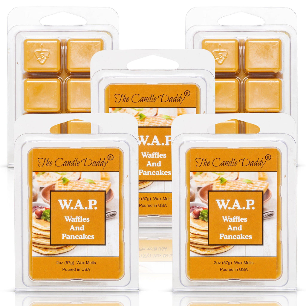 5 Pack - W.A.P. - Waffles and Pancakes - Waffles and Pancakes with Syrup and Butter Scented Melt - Maximum Scent Wax Cubes/Melts - 2 Ounces x 5 Packs = 10 Ounces - The Candle Daddy