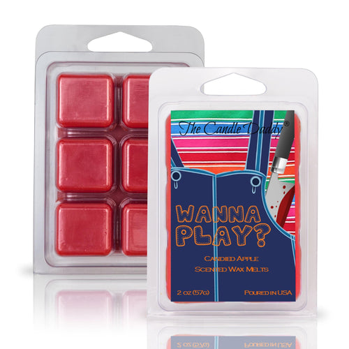Wanna Play? - Scary Candy Apple Scented Horror Movie Wax Melt - 1 Pack - 2 Ounces - 6 Cubes - Blowout