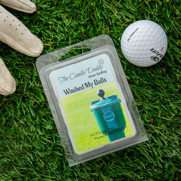 FREE SHIPPING - The Candle Daddy Goes Golfing - Washed My Balls - Clean Golf Ball Scented Melt- Maximum Scent Wax Cubes/Melts- 1 Pack -2 Ounces- 6 Cubes