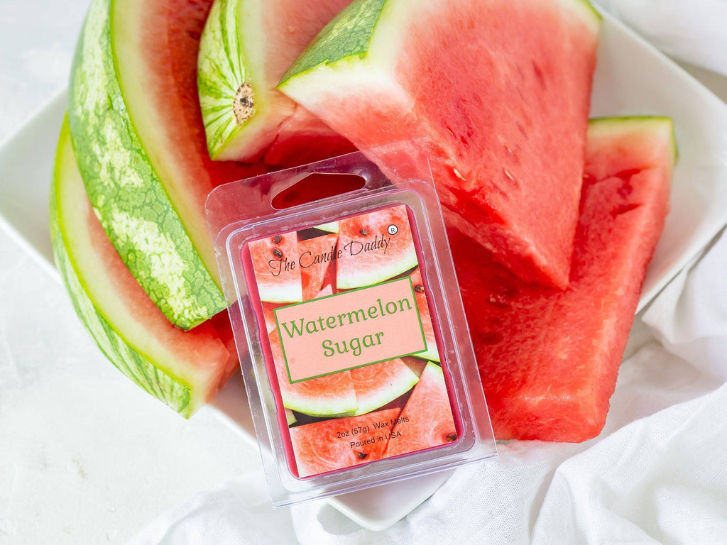 5 Pack - Watermelon Sugar - Juicy Watermelon Scented Melt- Maximum Scent Wax Cubes/Melts - 2 Ounces x 5 Packs = 10 Ounces - The Candle Daddy