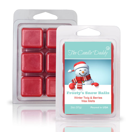 Frosty's Snow Balls - Winter Twig & Berries Scented Wax Melt - 1 Pack - 2 Ounces - 6 Cubes - Christmas - The Candle Daddy