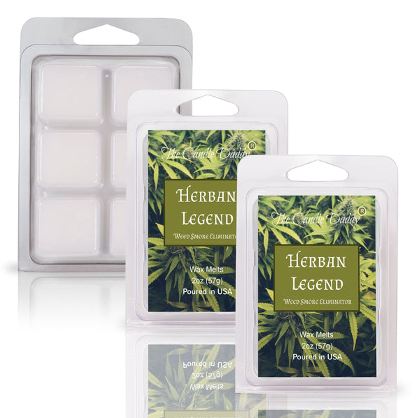 Herban Legend - Weed Smoke Eliminator Wax Melt - 1 Pack - 2 Ounces - 6 Cubes - The Candle Daddy