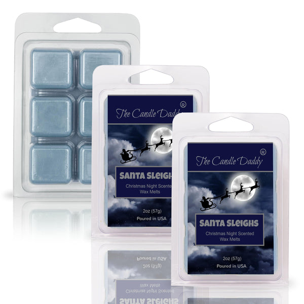 Santa Sleighs - Christmas Night Scented Wax Melt - 1 Pack - 2 Ounces - 6 Cubes - Christmas - The Candle Daddy