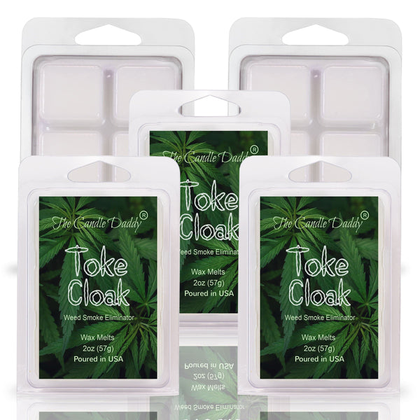 Toke Cloak - Weed Smoke Eliminator Wax Melt - 1 Pack - 2 Ounces - 6 Cubes - Infused With Smoke Eliminating Enzymes - The Candle Daddy