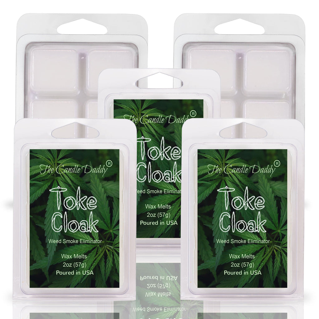 Toke Cloak - Weed Smoke Eliminator Wax Melt - 1 Pack - 2 Ounces - 6 Cubes - Infused With Smoke Eliminating Enzymes - The Candle Daddy
