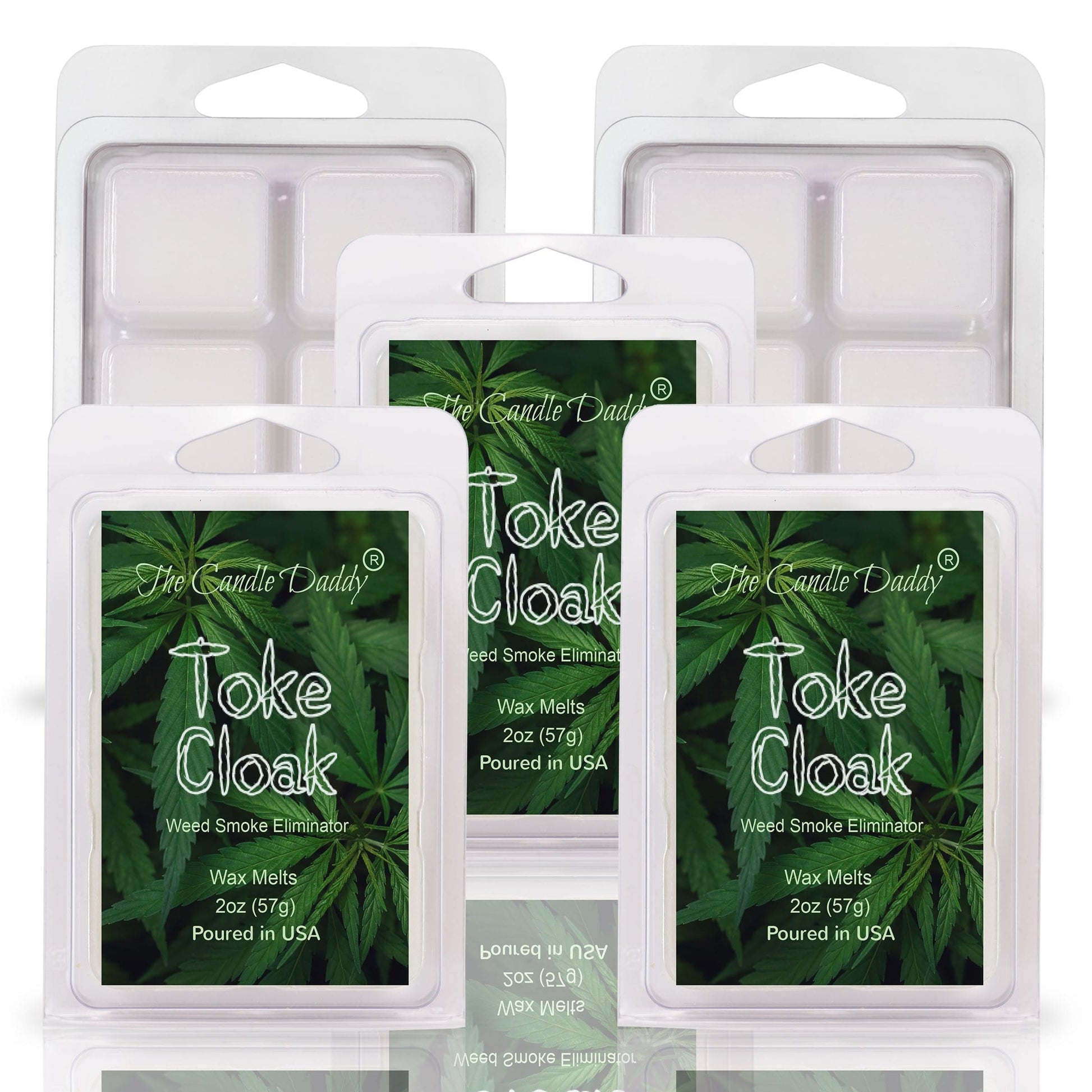 Toke Cloak - Weed Smoke Eliminator Wax Melt - 1 Pack - 2 Ounces - 6 Cubes - Infused With Smoke Eliminating Enzymes - The Candle Daddy