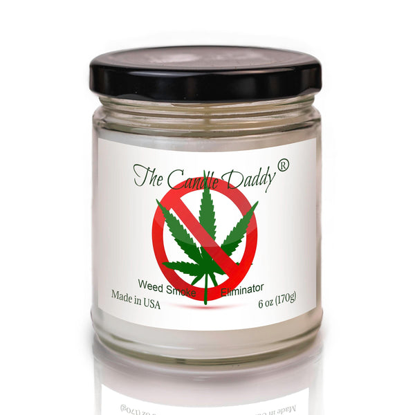 Weed Be Gone - Enzyme Infused Weed Smoke Eliminator - Funny 6 Oz Jar Candle - 40 Hour Burn Time - The Candle Daddy
