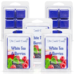 5 Pack - White Tea and Berries - Herbal Tea and Sweet Berry Scented Melt- Maximum Scent Wax Cubes/Melts - 2 Ounces x 5 Packs = 10 Ounces - The Candle Daddy
