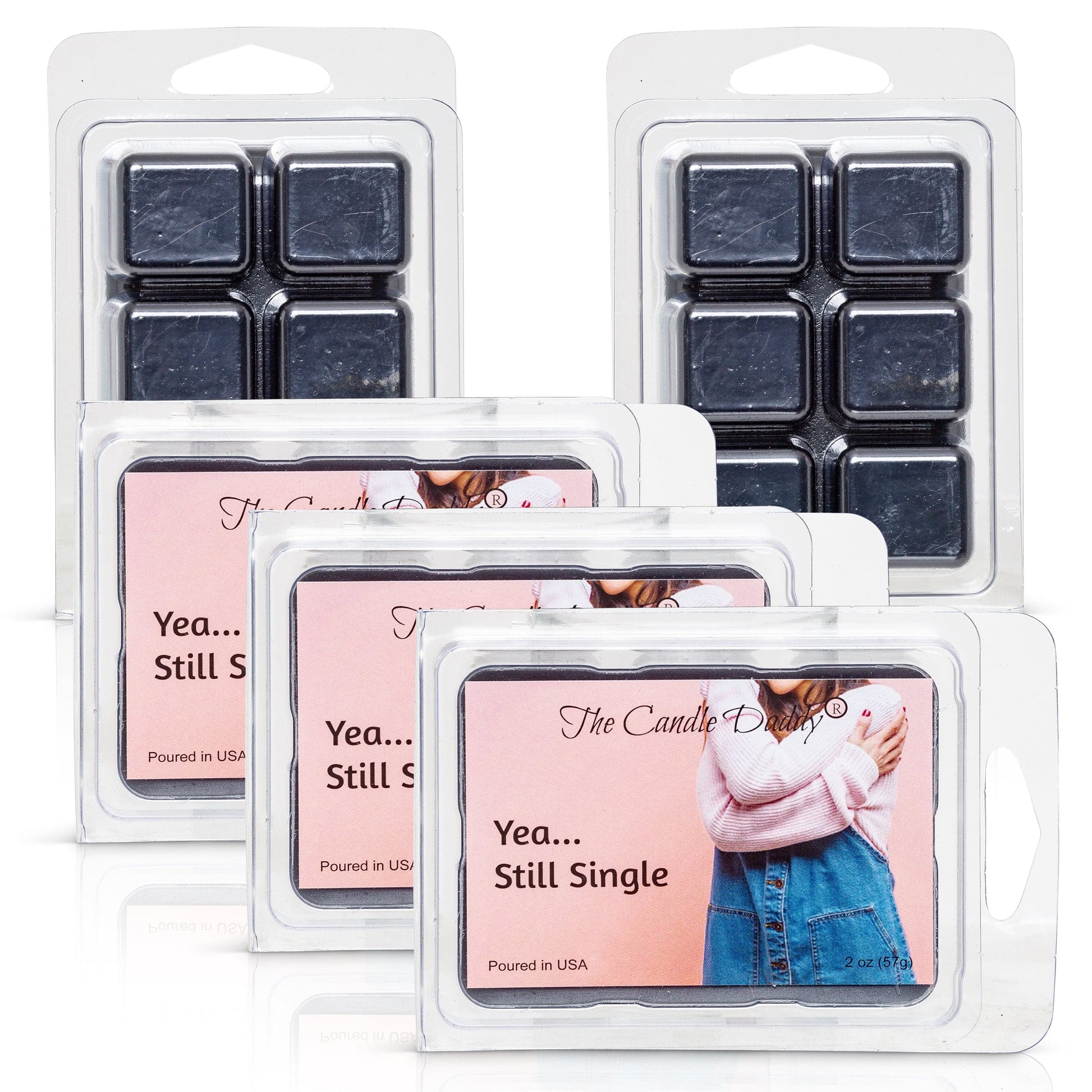 5 Pack - Yea...Still Single- Valentine's Day Edition - Funny Strawberry Guava Scented Wax Melt Cubes - 2 Ounces x 5 Packs = 10 Ounces - The Candle Daddy