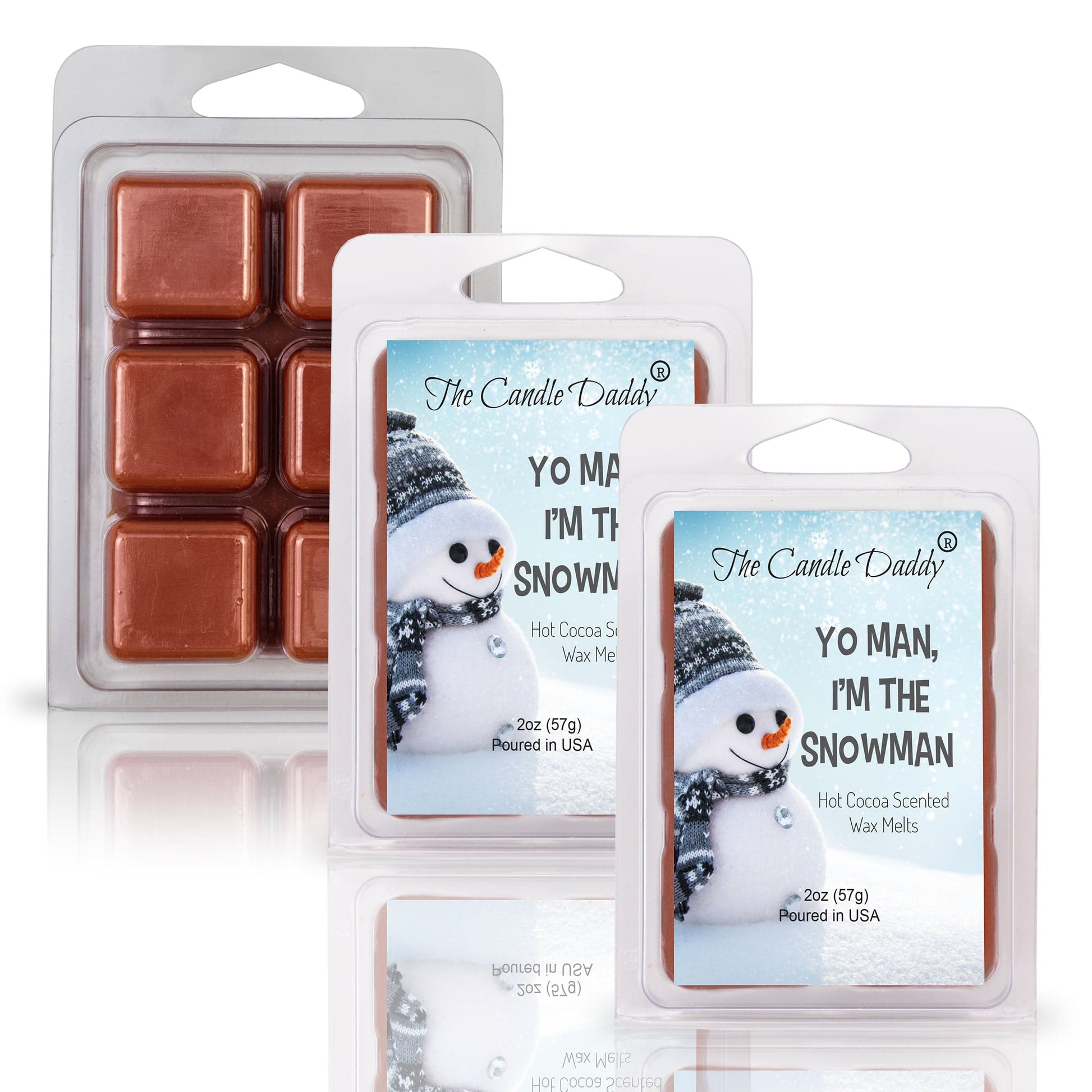 Yo Man, I'm the Snowman - Winter Hot Cocoa Scented Wax Melt - 1 Pack - 2 Ounces - 6 Cubes - The Candle Daddy