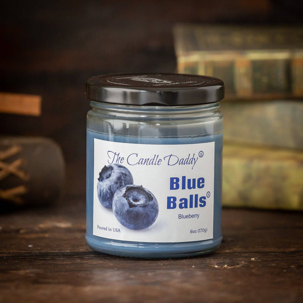 Blue Balls  - Blueberry Scented - 6 Ounce Jar Candle - 40 Hour Burn - The Candle Daddy