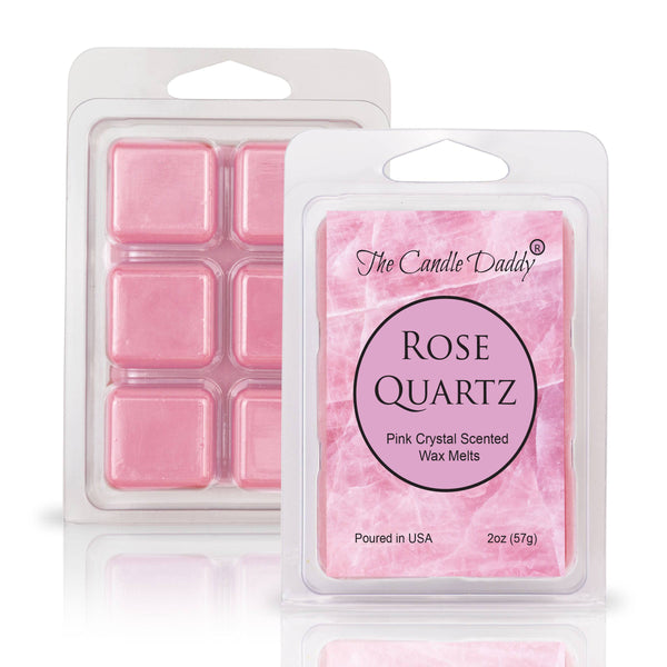 Rose Quartz - Pink Crystal Scented Wax Melt - 1 Pack - 2 Ounces - 6 Cubes - The Candle Daddy