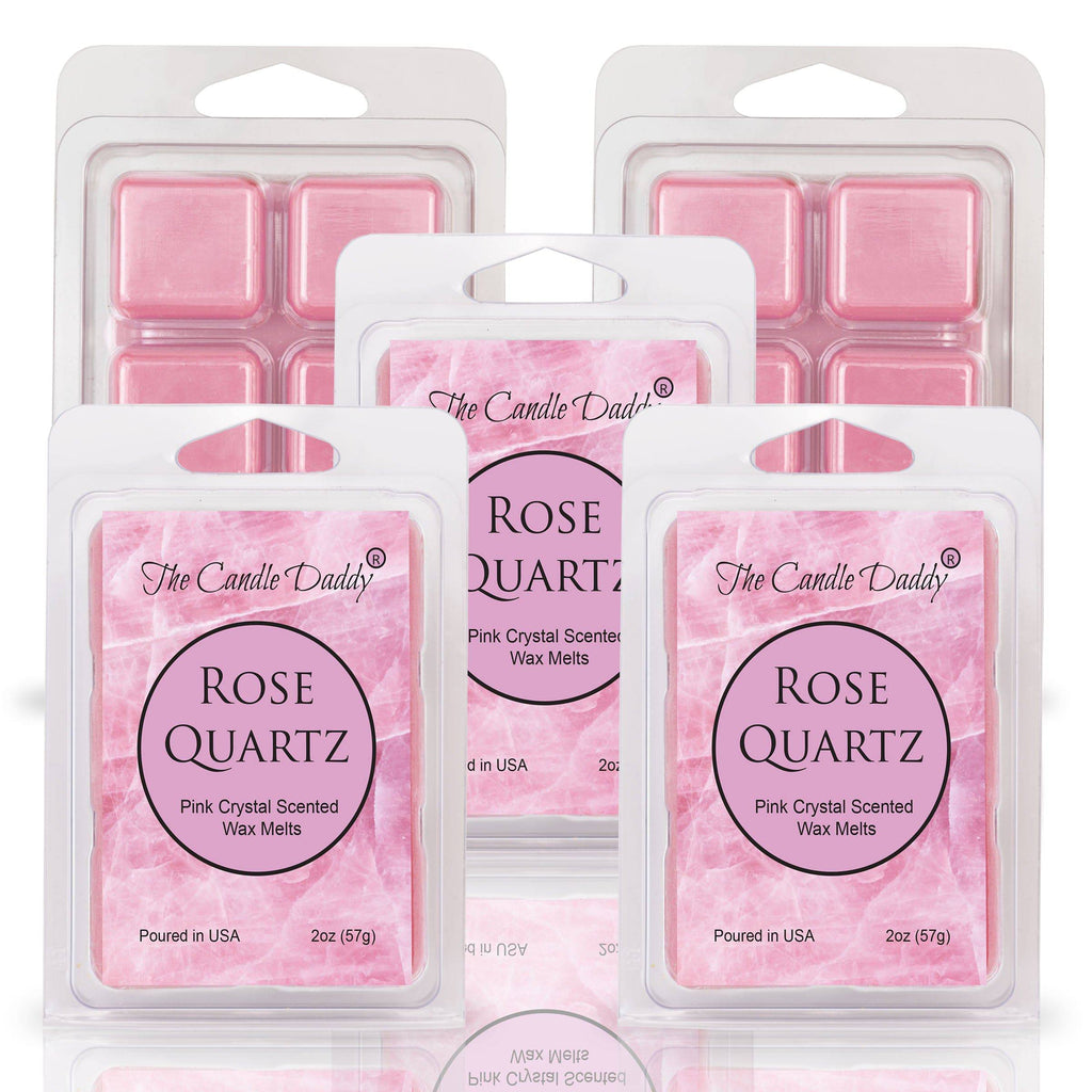 Rose Quartz - Pink Crystal Scented Wax Melt - 1 Pack - 2 Ounces - 6 Cubes - The Candle Daddy