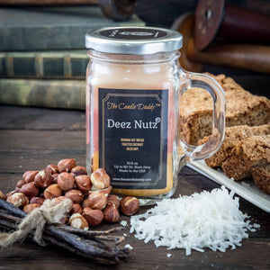 The Original Deez Nutz Candle - Triple Scent Pour - 10 Ounce - 80 Hour Burn Time- The Candle Daddy- Banana Nut Bread-Toasted Coconut-Hazelnut- Made in USA.