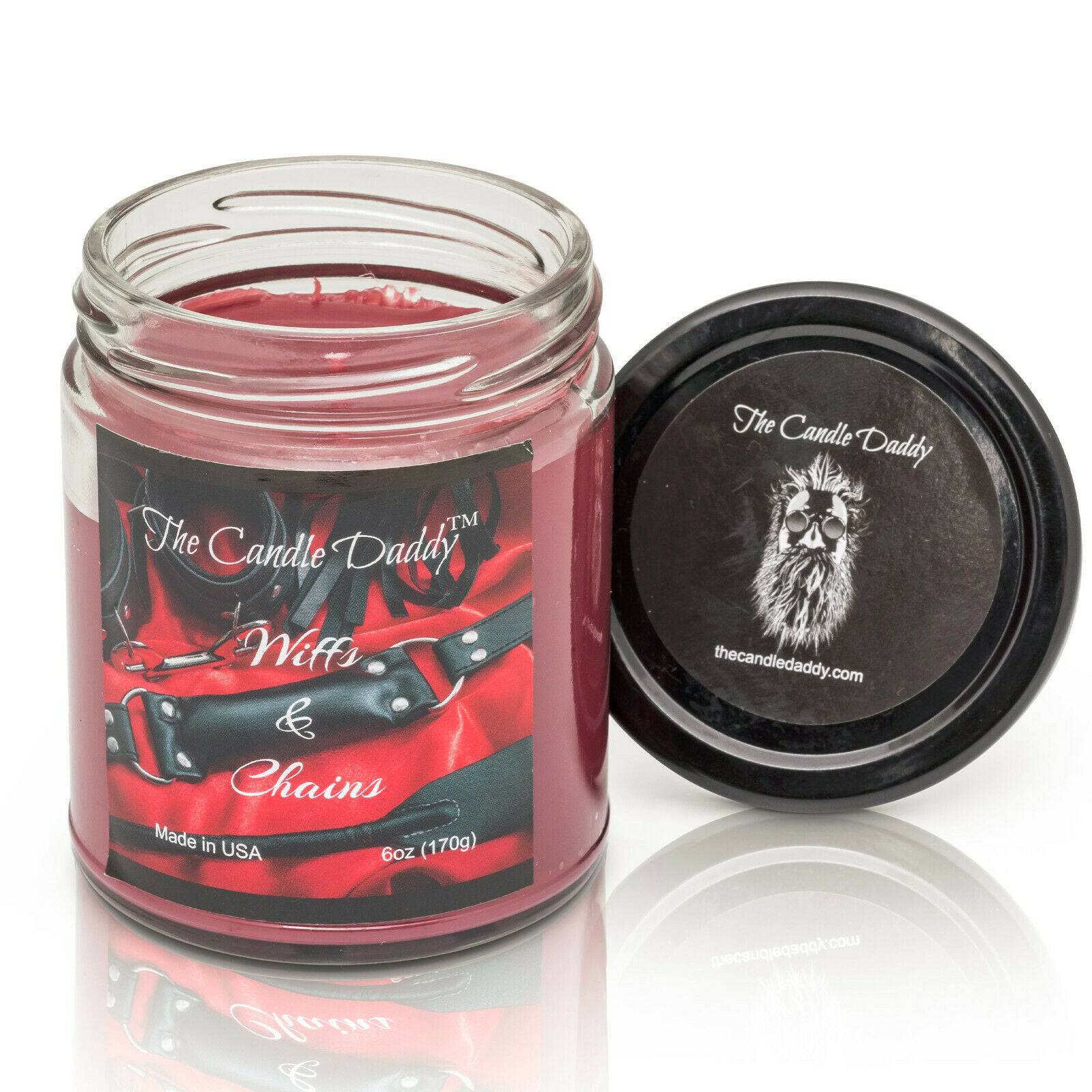 Wiffs & Chains Red Leather - 6 Ounce - 40 Hour Burn.