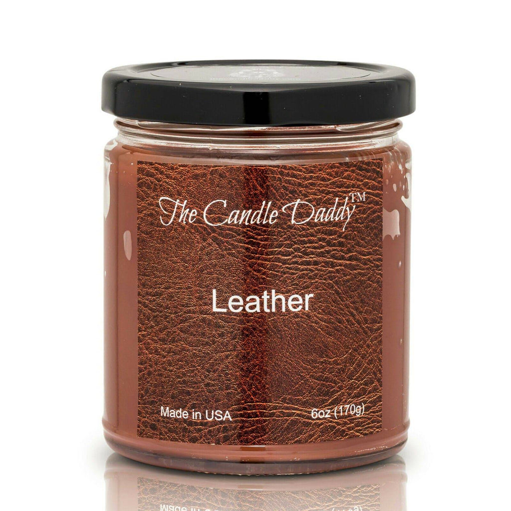 Leather Scented Candle- 6 Ounce - 40 Hour Burn.