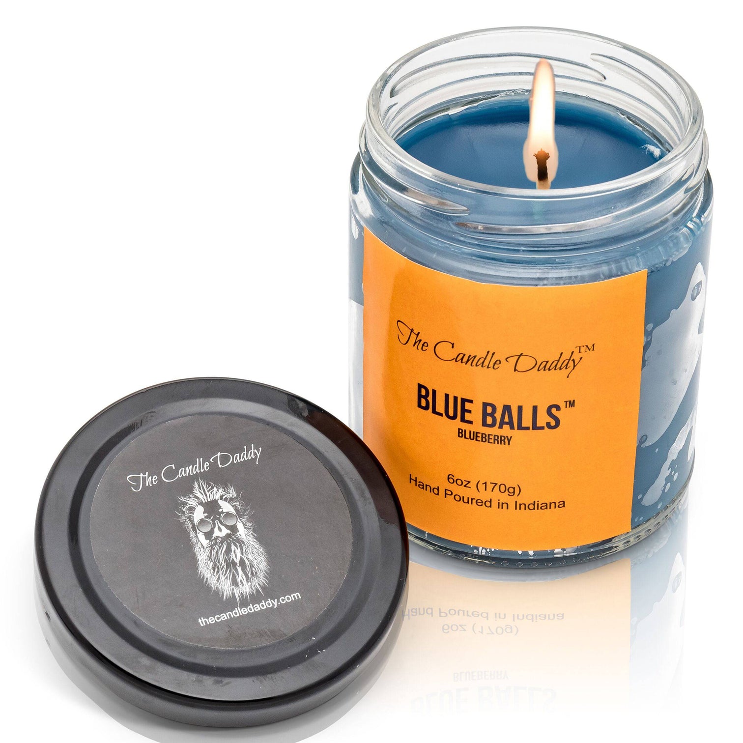 FREE SHIPPING Blue Balls Blueberry Scented Jar Candle 6 Ounce 4