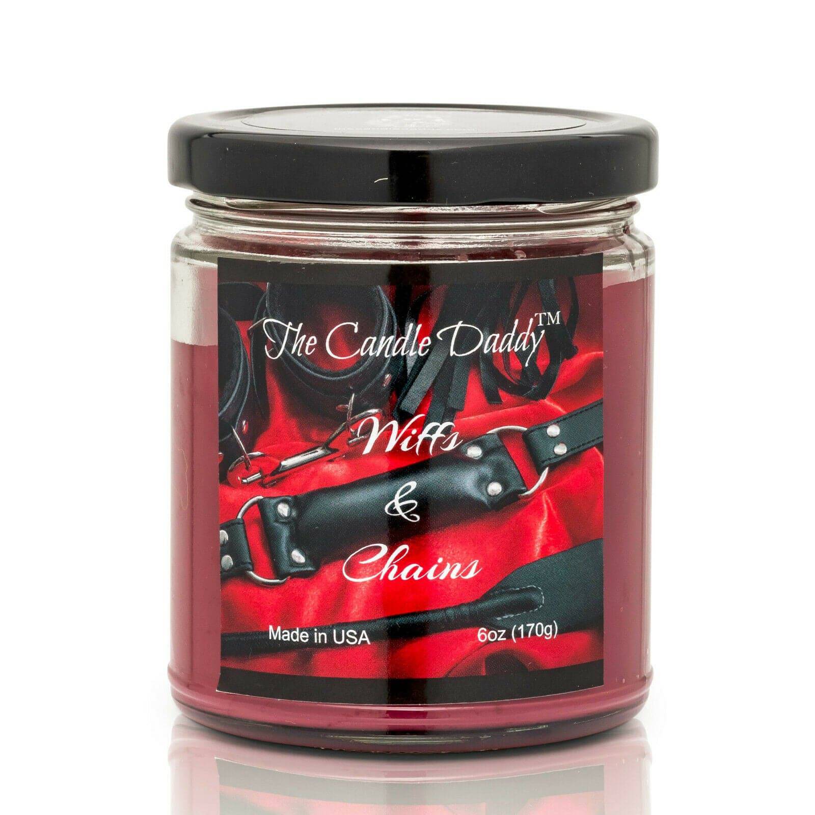 Wiffs & Chains Red Leather - 6 Ounce - 40 Hour Burn.