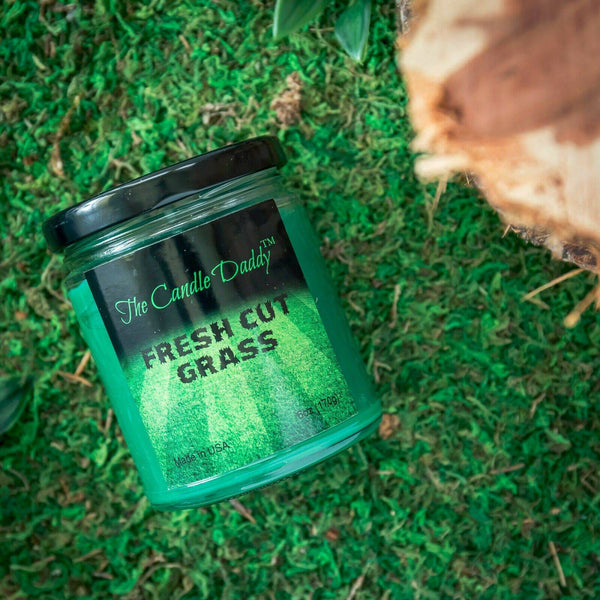 Fresh Cut Grass Scented Candle- 6 Ounce - 40 Hour Burn.