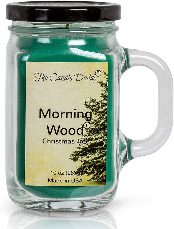 Morning Wood- Christmas Tree Scented Candle- Funny 10 oz- Made in USA - The Candle Daddy
