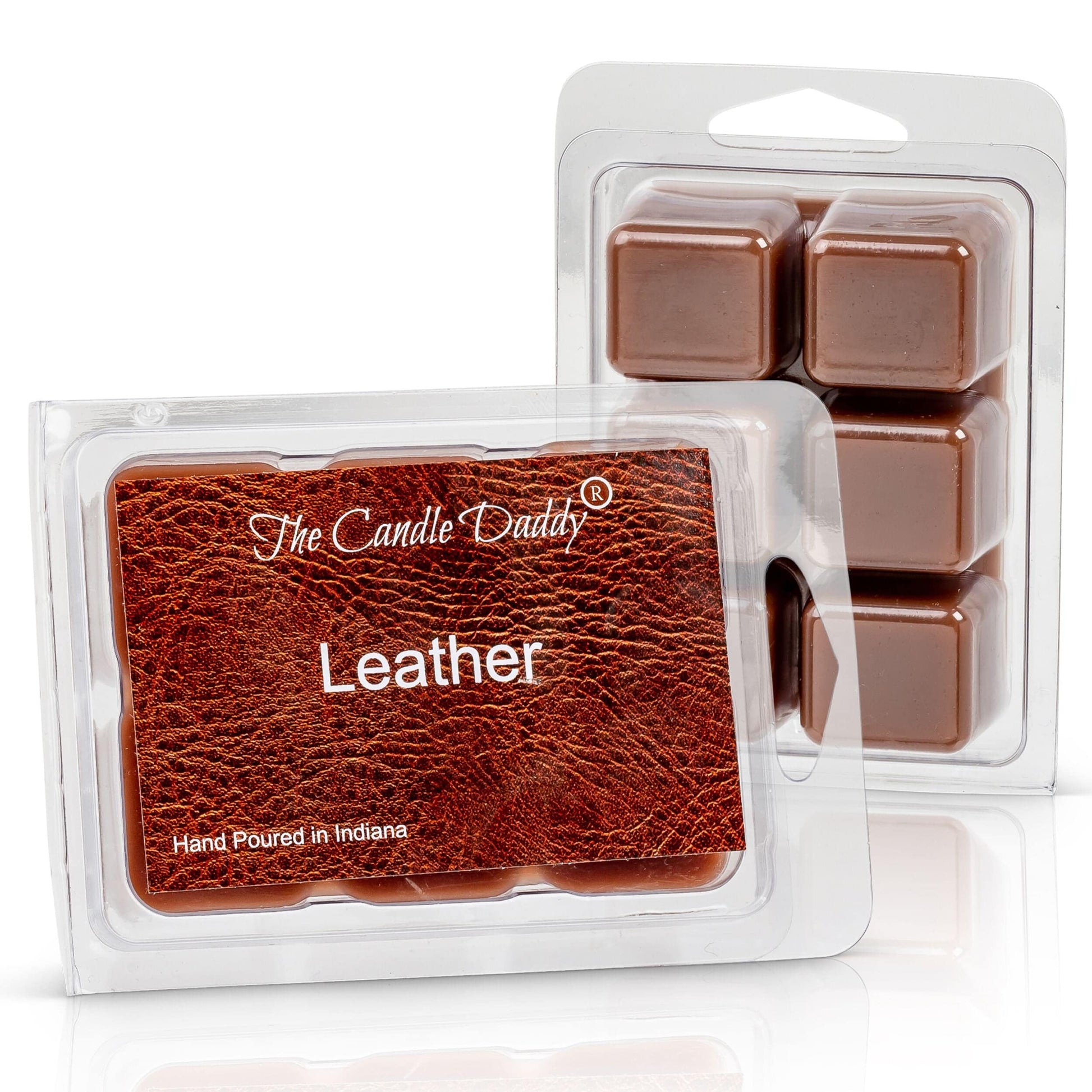 Leather Scented Melt- Maximum Scent Wax Cubes/Melts- 1 Pack -2 Ounces- 6 Cubes - The Candle Daddy