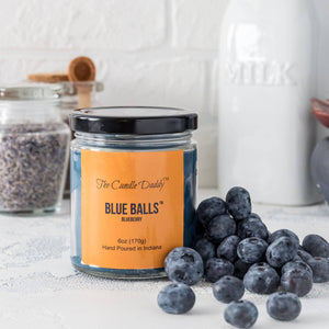 Blue Balls - Blueberry Scented Jar Candle- 6 Ounce - Hand Poured in Indiana.